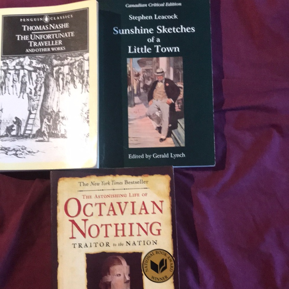 3 classic books, Sunshine Sketches of a little town, The unfortunate traveller